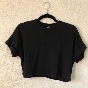 ASOS DESIGN Petite crop t-shirt with roll sleeve